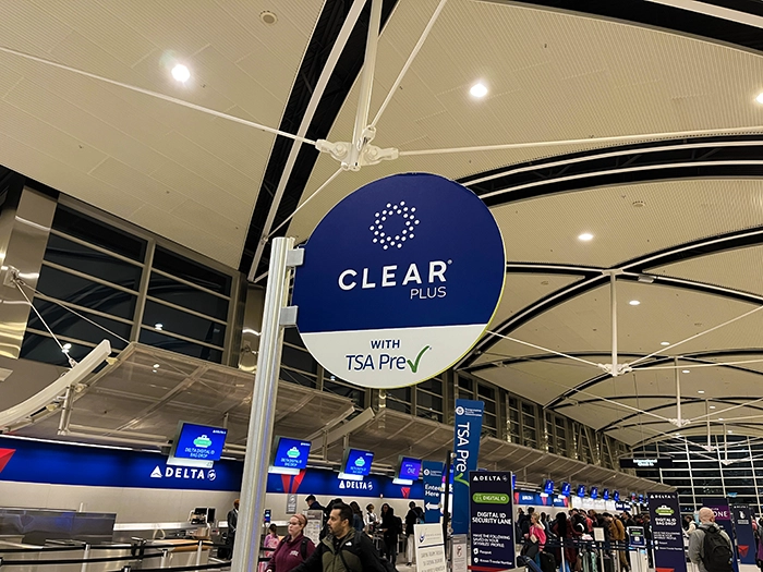 Is TSA Precheck worth it? Picture of a TSA Precheck and CLEAR Plus lane in Detroit Metro International Airport.