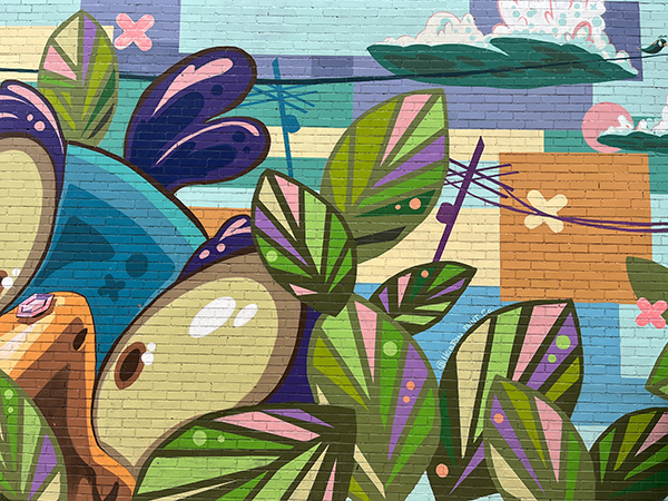 A colorful mural.