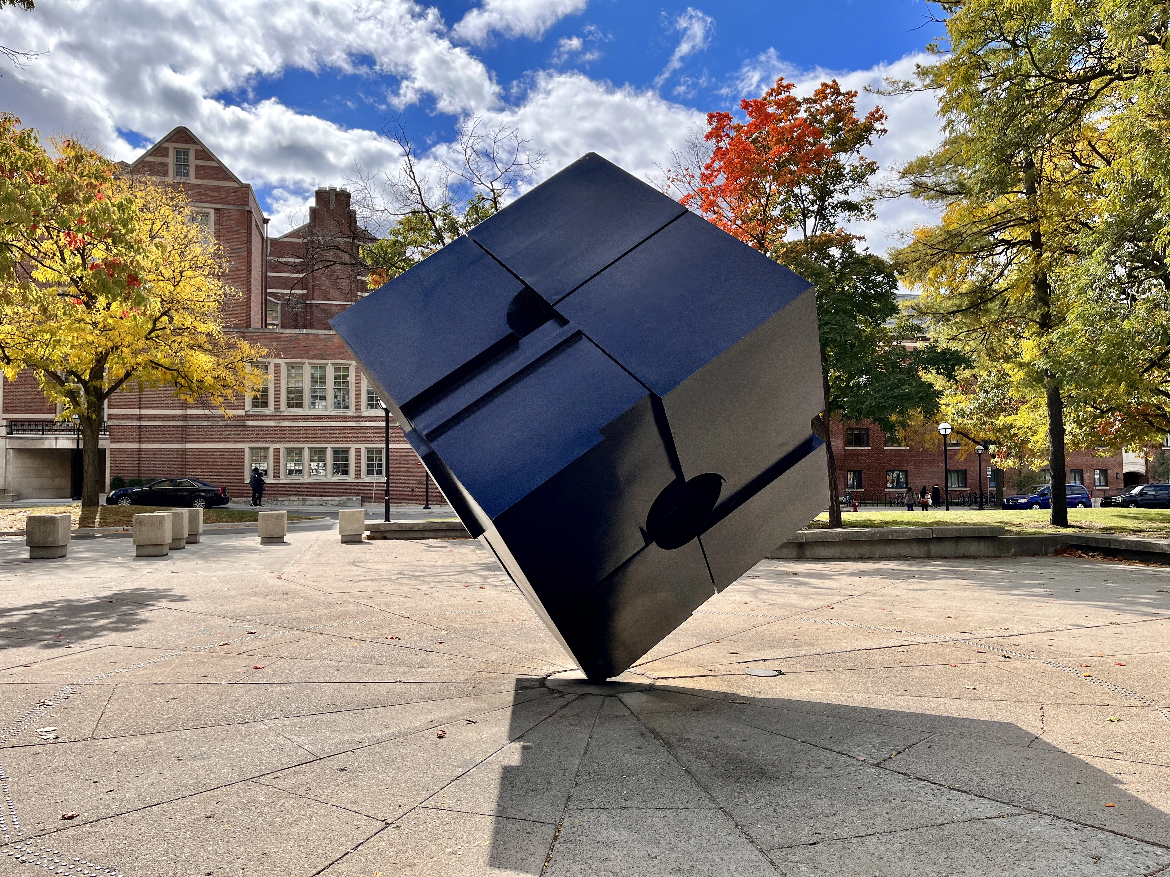 The Cube near the Michigan Union on the University of Michigan Ann Arbor campus.
