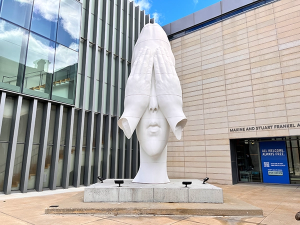A sculpture outside the University of Michigan Museum of Art in downtown Ann Arbor, MI